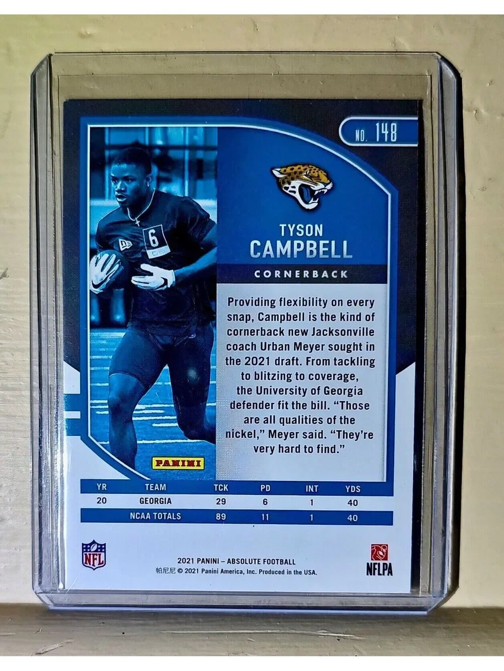 Tyson Campbell 2021 Panini NFL Absolute Rookie Football #148 Card